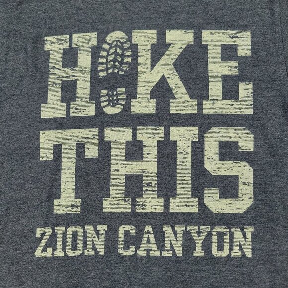 Zion Canyon Shirt Men's Small Gray Hike This Outdoors Graphic Tee Short Sleeve - Picture 2 of 13